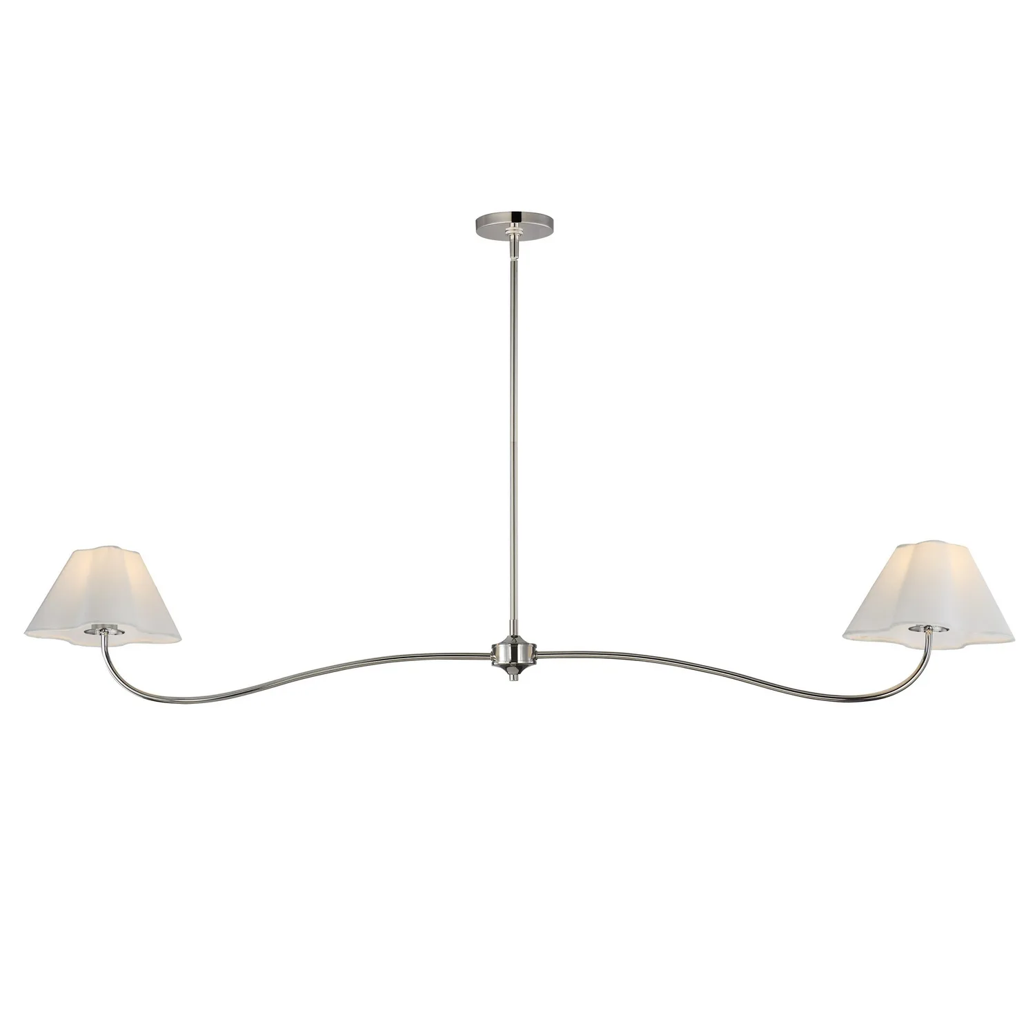 Saxon Two Light Pendant in Polished Nickel