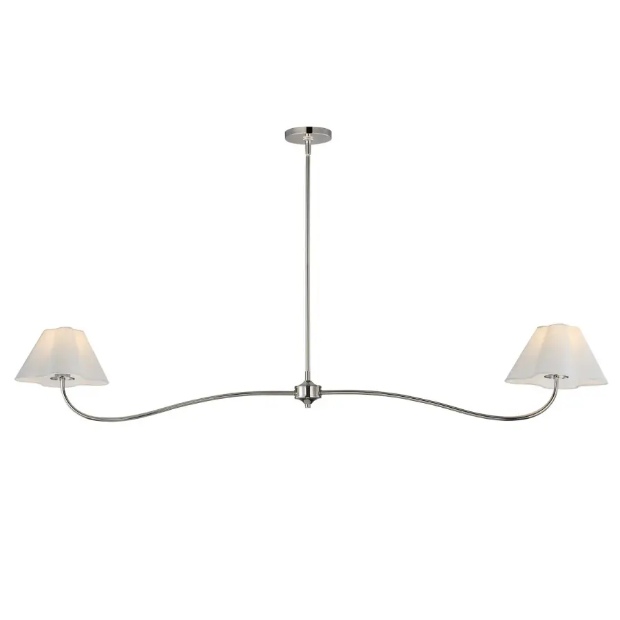 Saxon Two Light Pendant in Polished Nickel