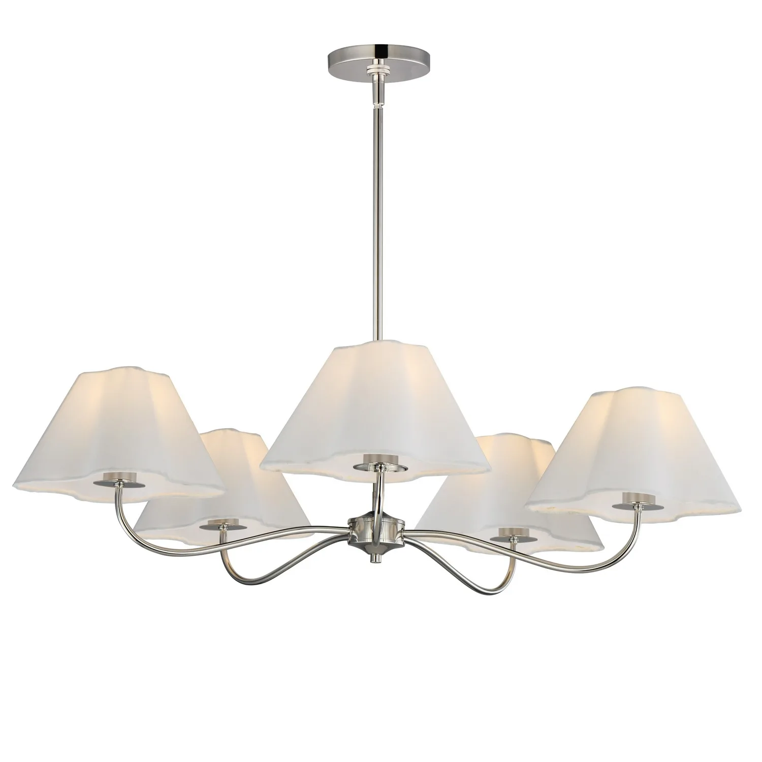 Saxon Five Light Chandelier in Polished Nickel