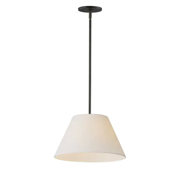 Collection: Dunbridge Finish: Antique Bronze Width: 14.00" Height: 9.00" Length: 14.00" Weight: 2.64 lb Wire: 120" Canopy: 5"x5"x0.5" Number of Bulbs: 1 Maximum Wattage: 60.00 W Bulb Base: E26 Medium Light Source: Incandescent Voltage: 120.00 V Material: Steel,Fabric Safety Listing: cETLus Manufacturer Warranty: 3 Spec Sheet