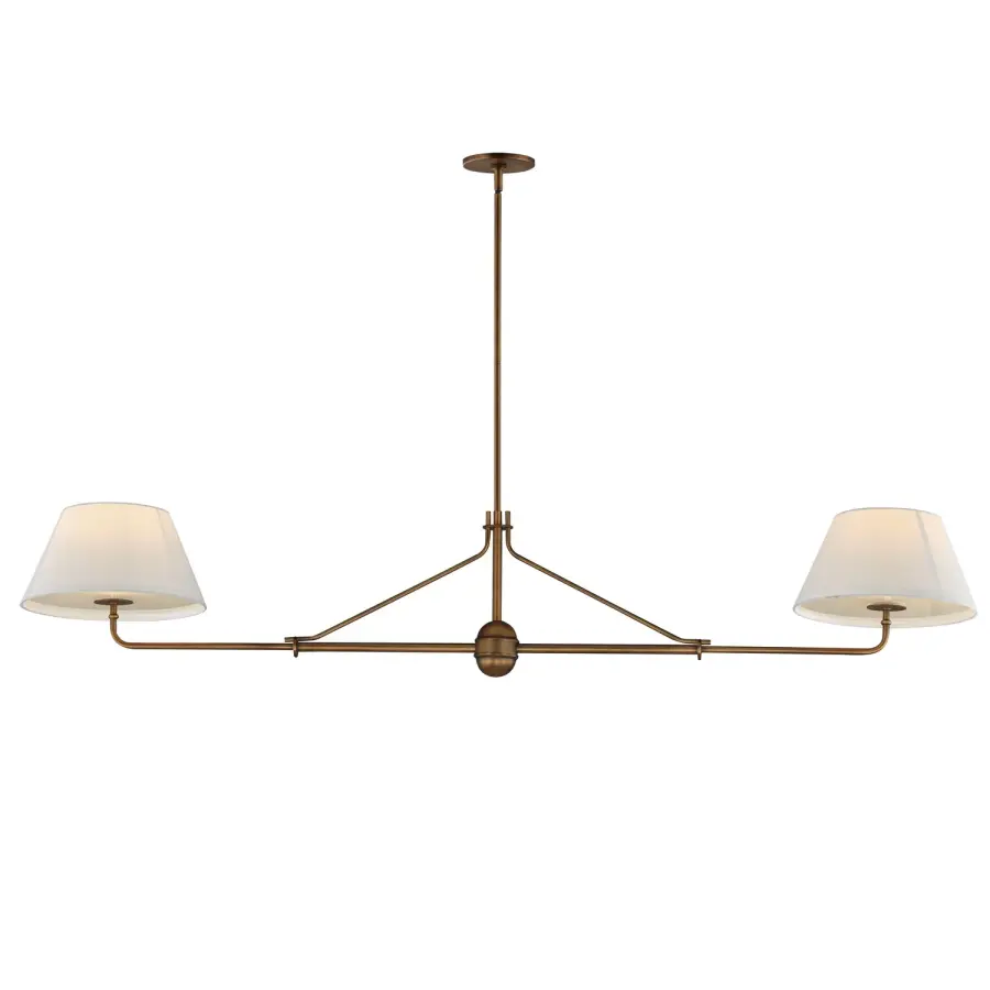 Dunbridge Two Light Pendant in Weathered Brass