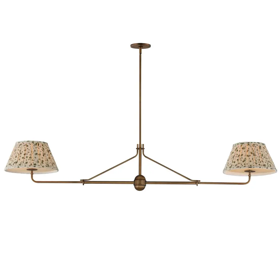 Dunbridge Two Light Pendant in Weathered Brass