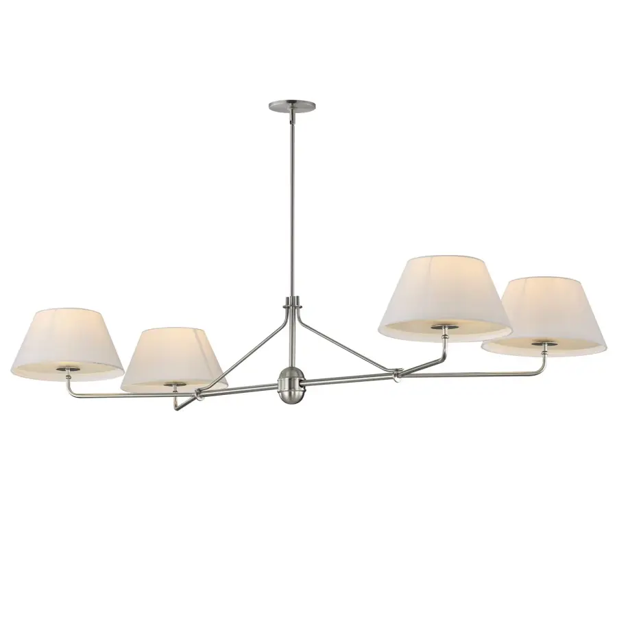 Dunbridge 4-Light Linear Chandelier in Polished Nickel