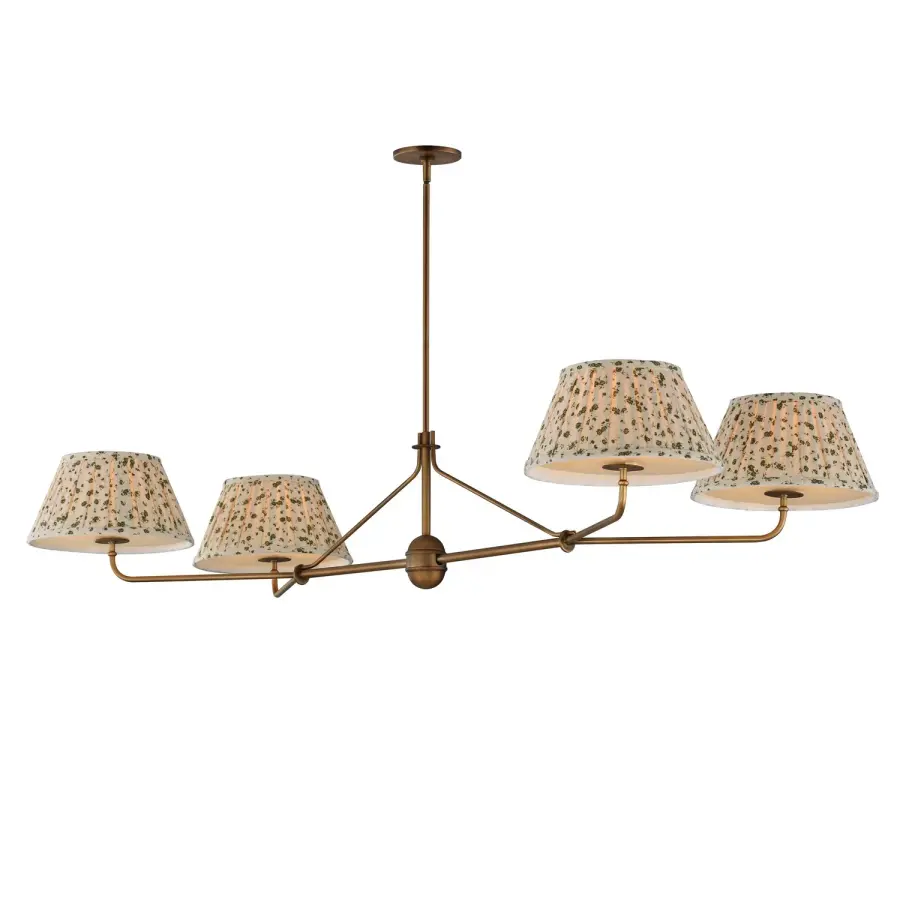 Dunbridge Four Light Chandelier in Weathered Brass
