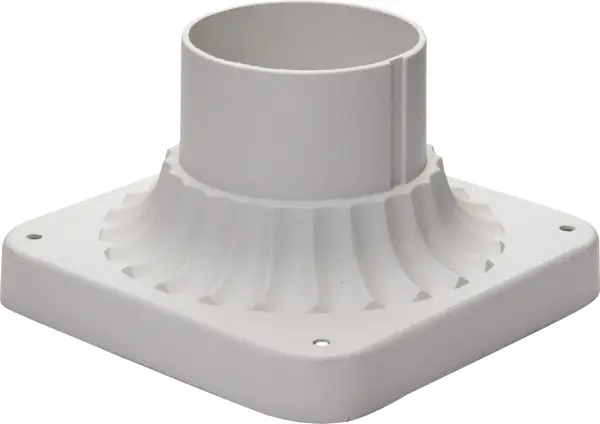 A practical aluminum pier mount base designed for outdoor post lighting installations. The white powder-coated finish provides weather resistance and clean aesthetics for residential and commercial applications.