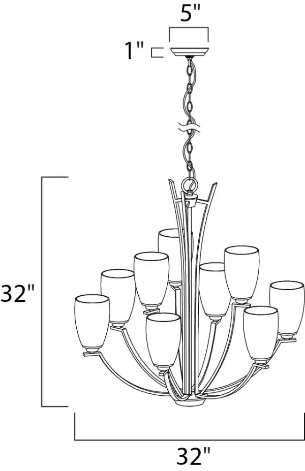 A clean, contemporary design featuring rectangular tubing, finished in Polished Chrome, is enhanced by the tall scale, Satin White glass shades. - alternate view