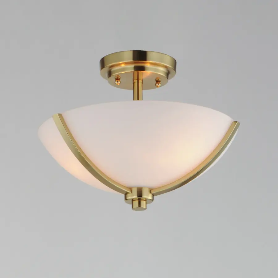 Deven 3-Light Semi-Flush Mount in Satin Brass - Image 2