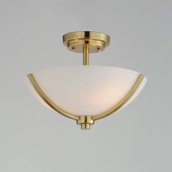 Deven 3-Light Semi-Flush Mount in Satin Brass - Image 3