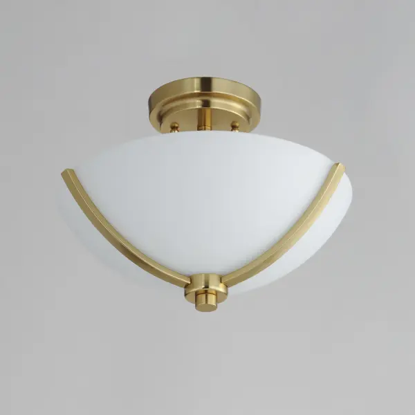 Deven 3-Light Semi-Flush Mount in Satin Brass - Image 4