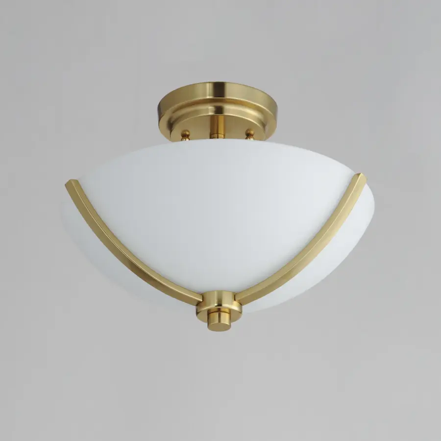 Deven 3-Light Semi-Flush Mount in Satin Brass - Image 4