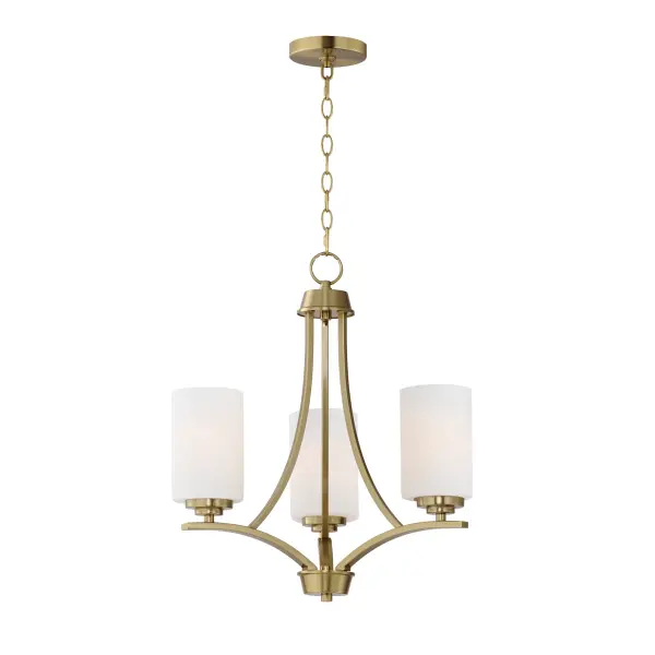 Deven 3-Light Chandelier in Satin Brass - Image 1