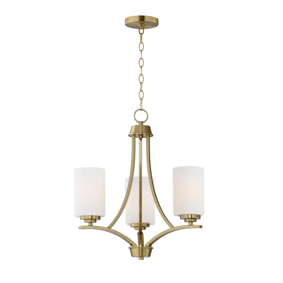 Deven 3-Light Chandelier in Satin Brass - Image 1