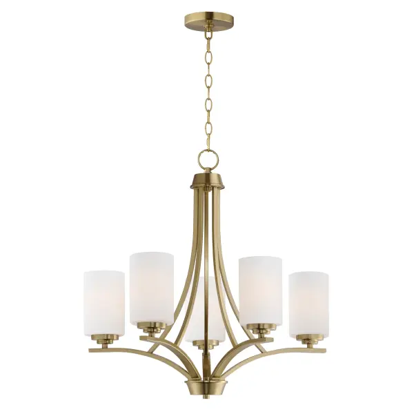Deven 5-Light Chandelier in Satin Brass - Image 1