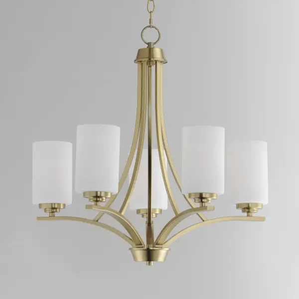 Deven 5-Light Chandelier in Satin Brass - Image 3