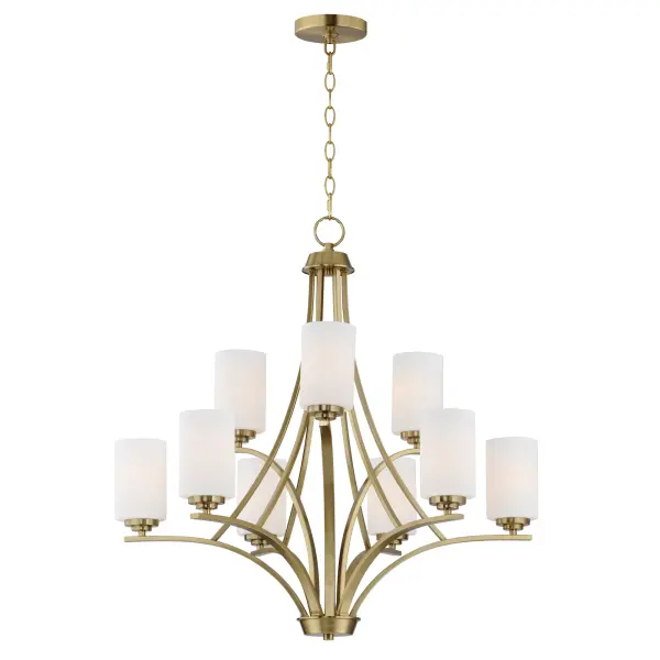 Deven 9-Light Chandelier in Satin Brass - Image 1