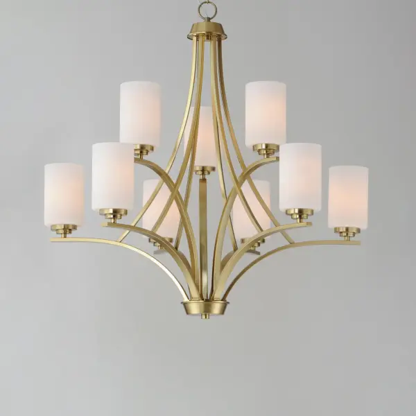 Deven 9-Light Chandelier in Satin Brass - Image 2