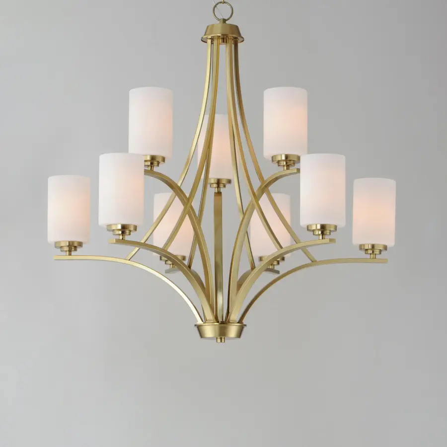 Deven 9-Light Chandelier in Satin Brass - Image 2