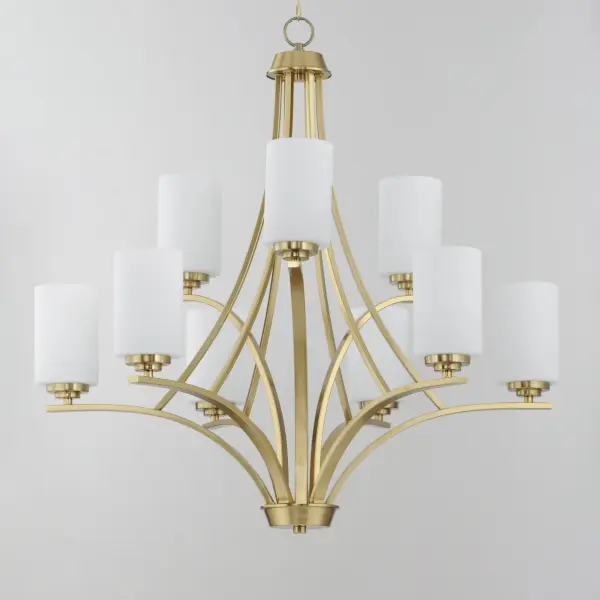 Deven 9-Light Chandelier in Satin Brass - Image 3