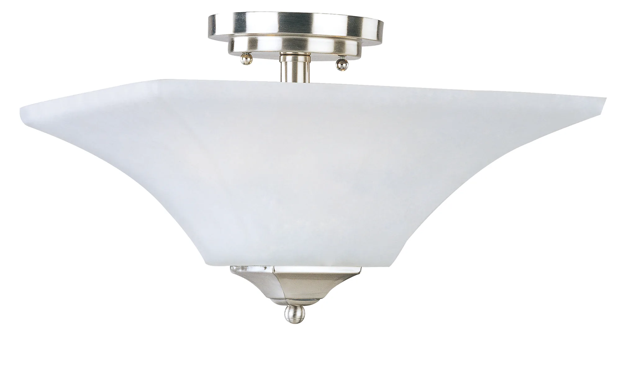 Aurora Two Light Semi-Flush Mount in Satin Nickel