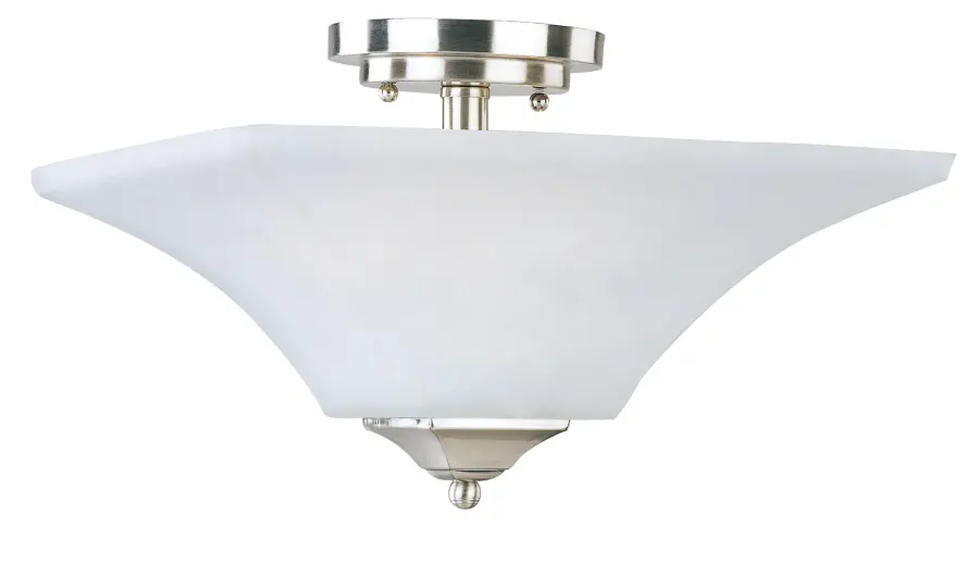 Aurora Two Light Semi-Flush Mount in Satin Nickel - Image 1