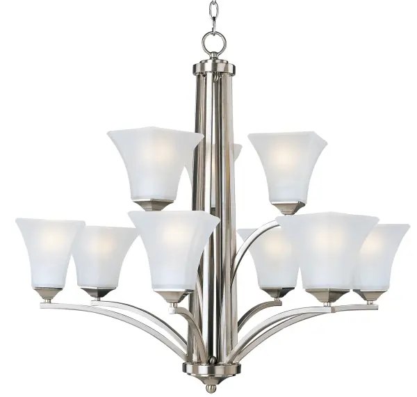 Aurora 9-Light Chandelier in Satin Nickel - Image 1