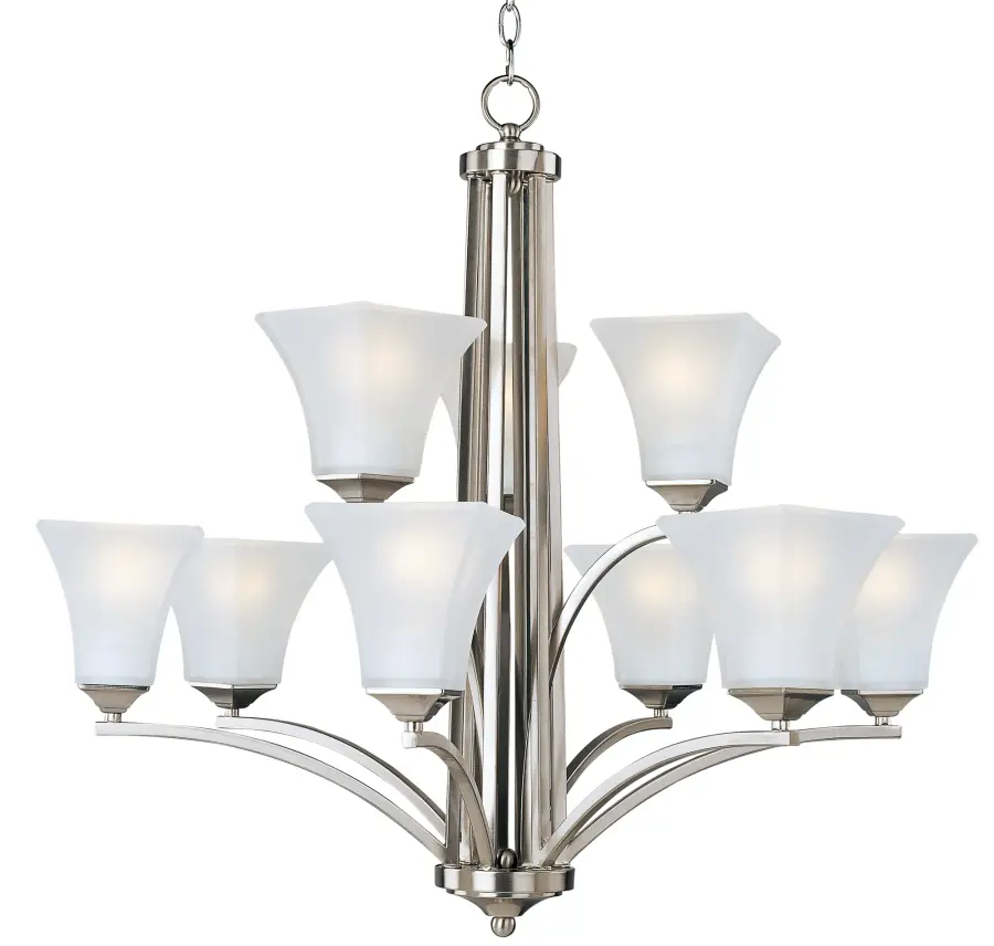 Aurora 9-Light Chandelier in Satin Nickel - Image 1