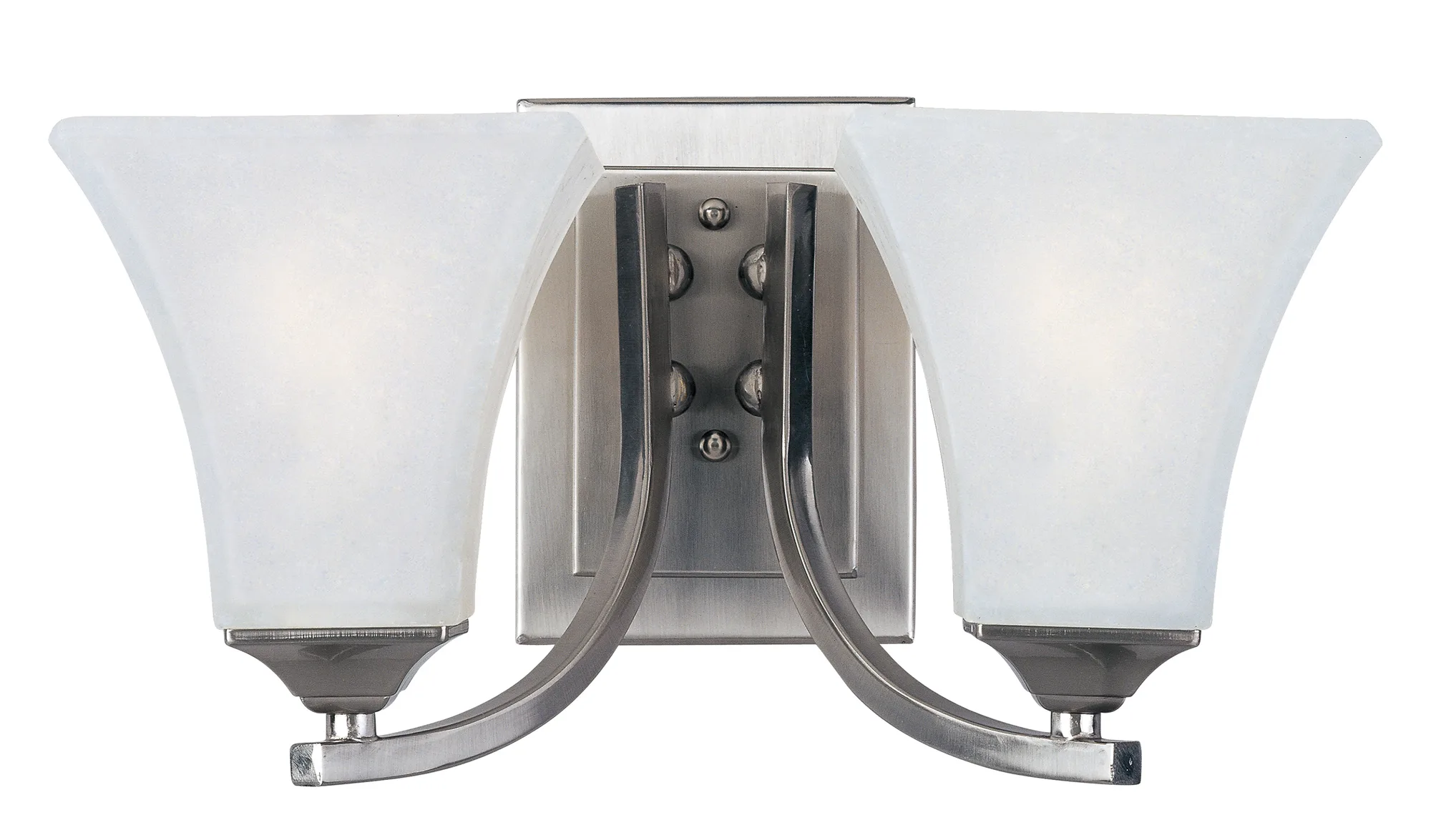 Aurora Two Light Bath Vanity in Satin Nickel