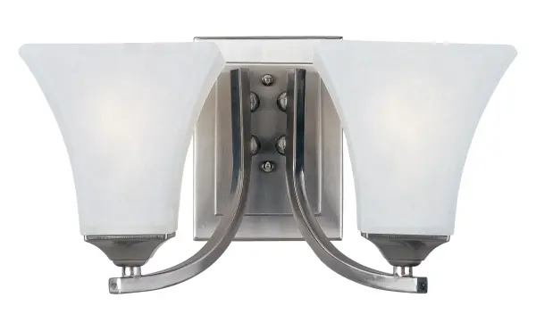 Aurora Two Light Bath Vanity in Satin Nickel - Image 1