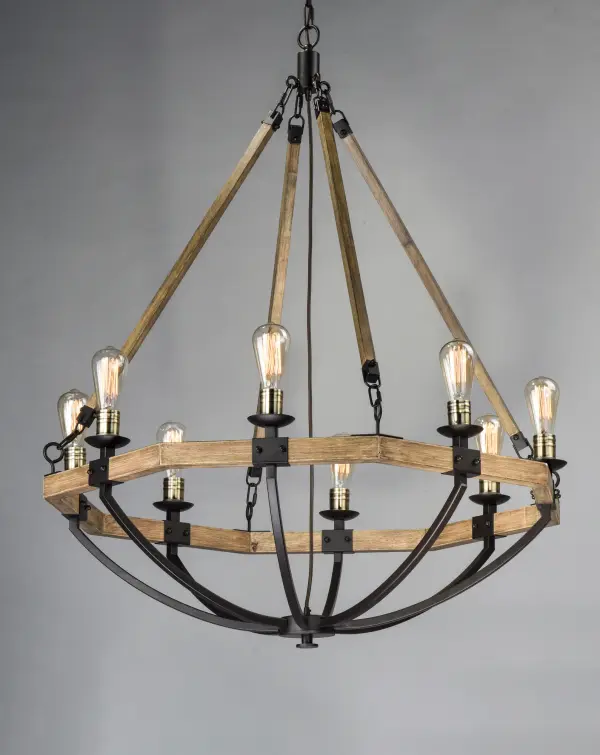 The combination of Weathered Wood with Bronze iron accents is perfectly suited for today rustic room design. Add vintage bulbs to this collection to complete the authentic inspiration of this collection. - alternate view