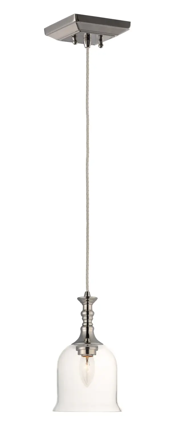 Traditional fonts of Polished Nickel support Clear glass shades reminiscent of Colonial times. This ageless design has upscale appeal at an attractive price.