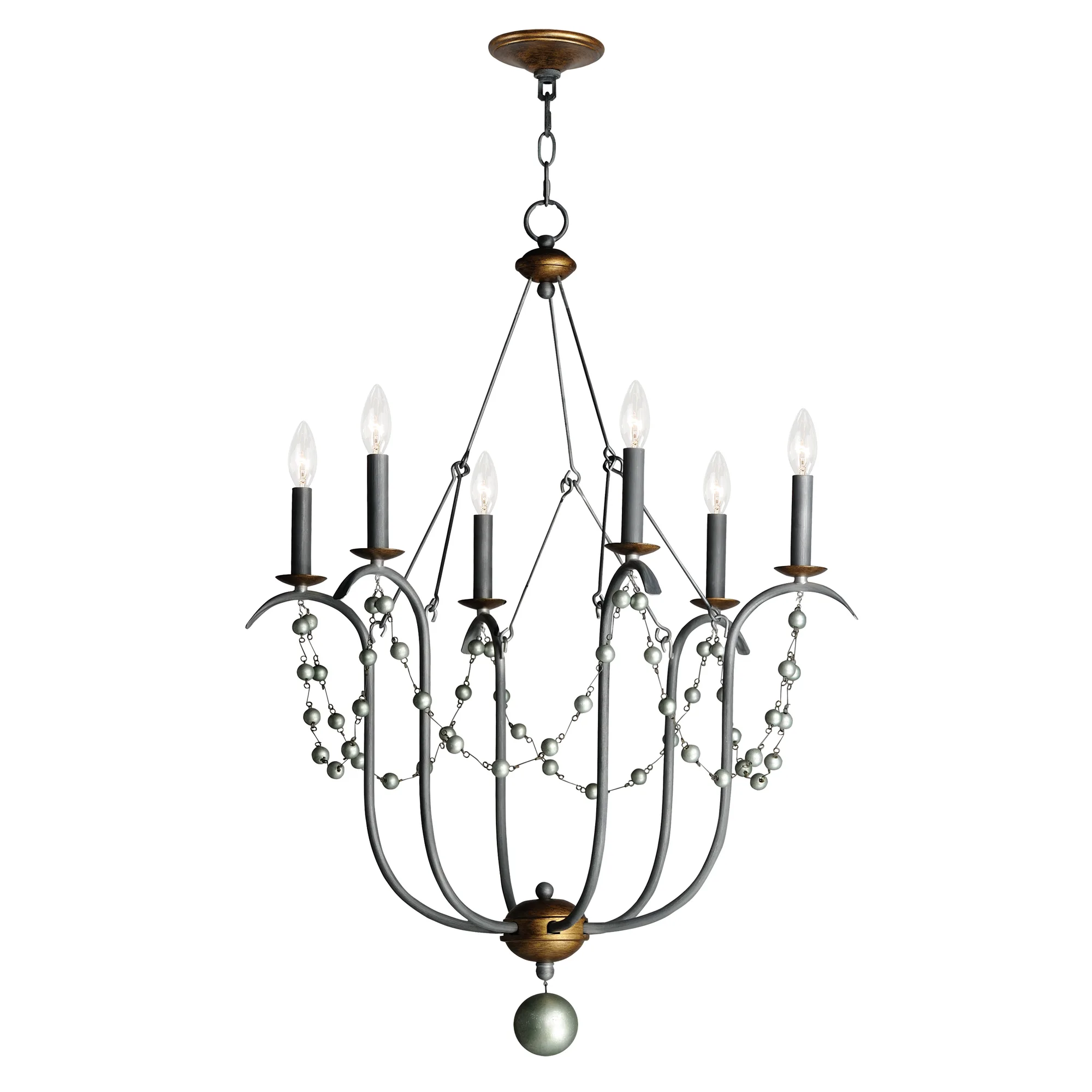 Formosa Six Light Chandelier in Golden Noir
