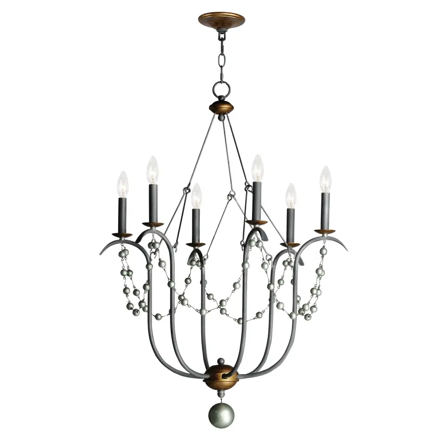 Formosa Six Light Chandelier in Golden Noir - Image 1