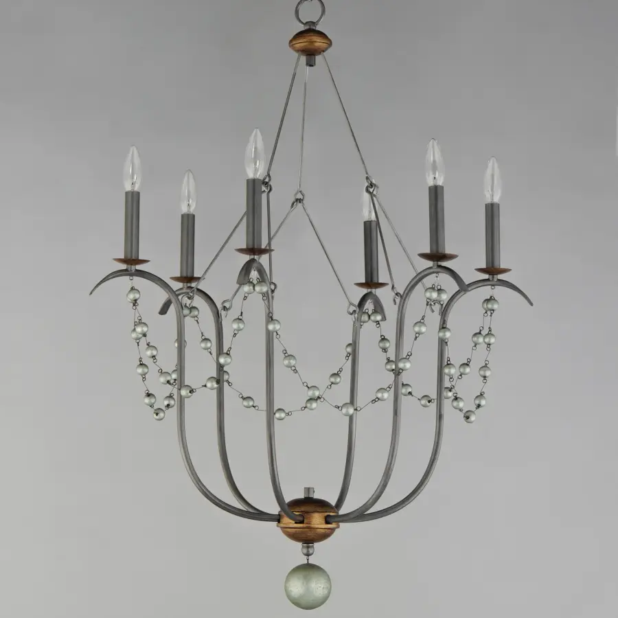Formosa Six Light Chandelier in Golden Noir - Image 3
