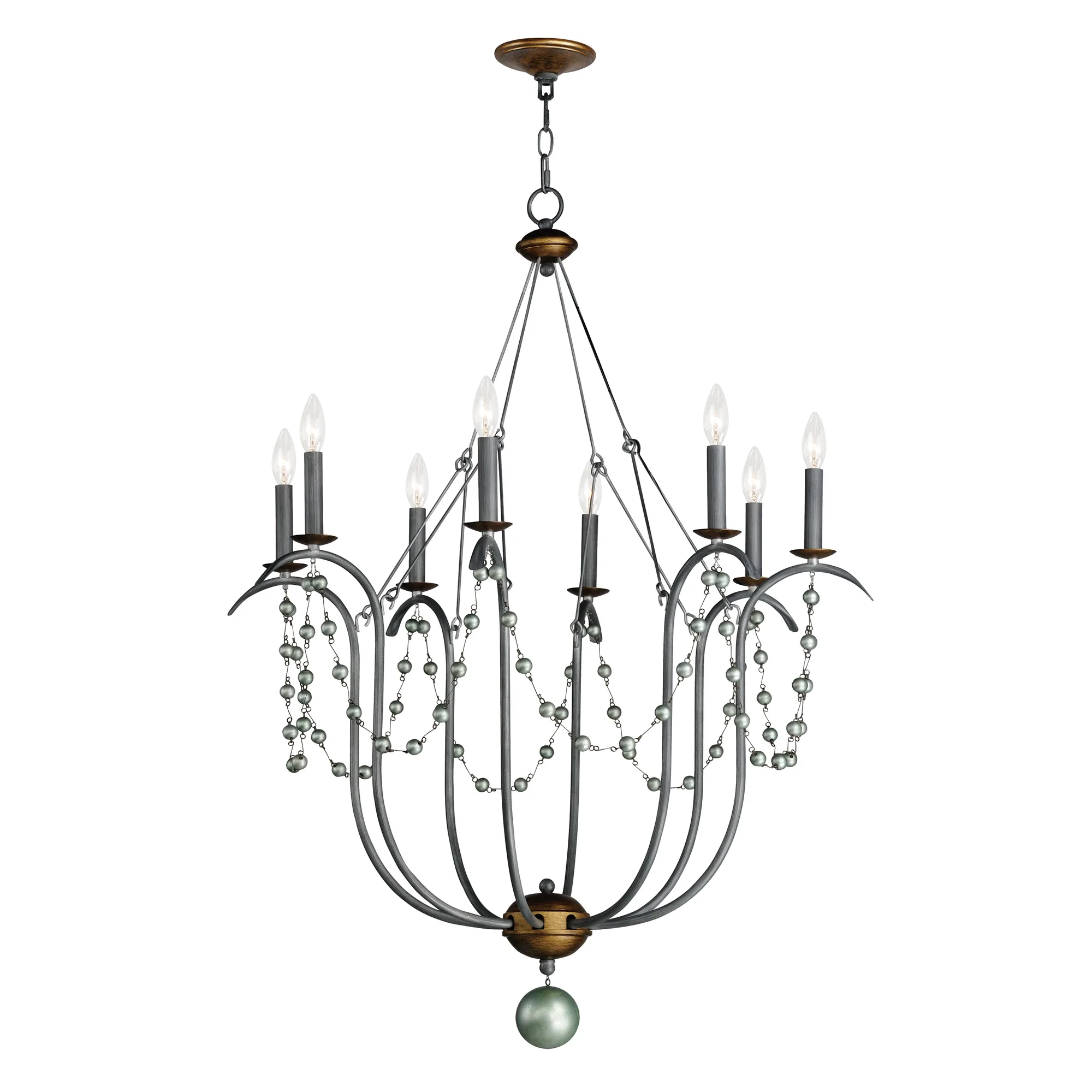Formosa Eight Light Chandelier in Golden Noir