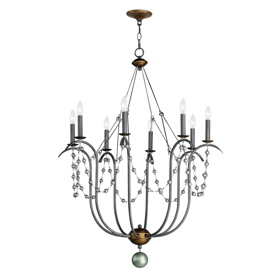 Formosa Eight Light Chandelier in Golden Noir - Image 1
