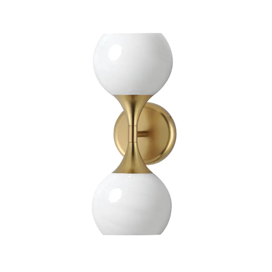 Neve Two Light Wall Sconce in Natural Aged Brass - Image 1