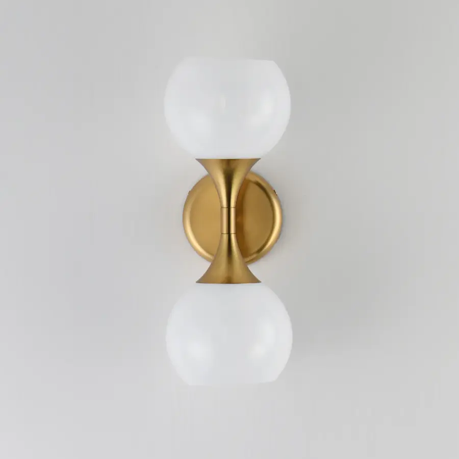 Neve Two Light Wall Sconce in Natural Aged Brass - Image 2