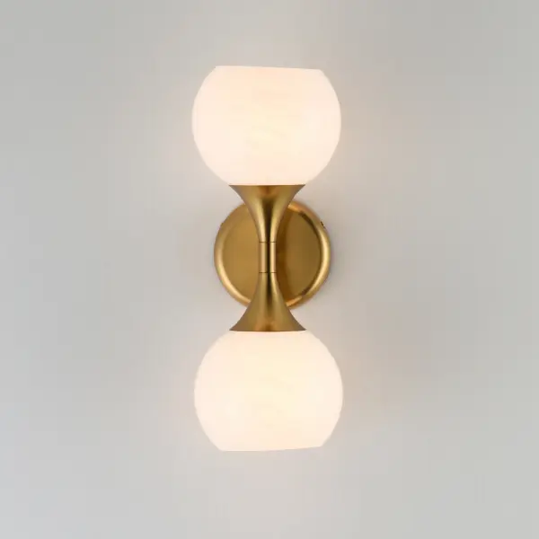 Neve Two Light Wall Sconce in Natural Aged Brass - Image 3