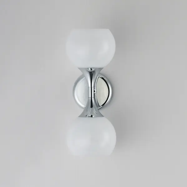 Featuring a swirling white Marble Glass globe that encases the light source, the shades are reminiscent of snowglobes. The collection provides a wonderfully wintery composition that is timelessly elegant effortlessly sophisticated. Choose from multiple sizes of the bath vanity lights as well as pendant configurations or two flush mount options. Available in Natural Aged Brass, Polished Chrome, or Matte Black. Collection: Neve Finish: Polished Chrome Glass: Marble Width: 6.00" Height: 15.50" Weight: 2.55 lb Extension from Wall: 7.50" Wire: 8" Canopy: 4.75"x4.75" Number of Bulbs: 2 Maximum Wattage: 60.00 W Bulb Base: E26 Medium Light Source: Incandescent Voltage: 120.00 V Material: Steel Safety Listing: cETLus Safety Rating: Damp Spec Sheet Instructions - alternate view