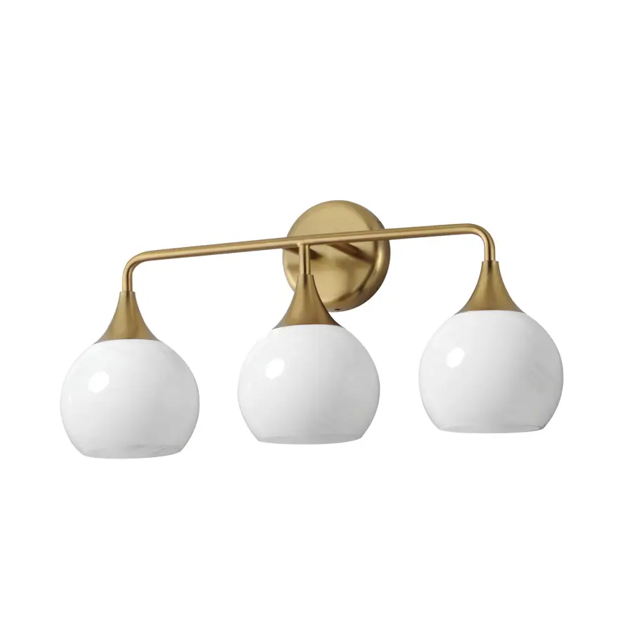 Neve Three Light Bath Vanity in Natural Aged Brass - Image 1