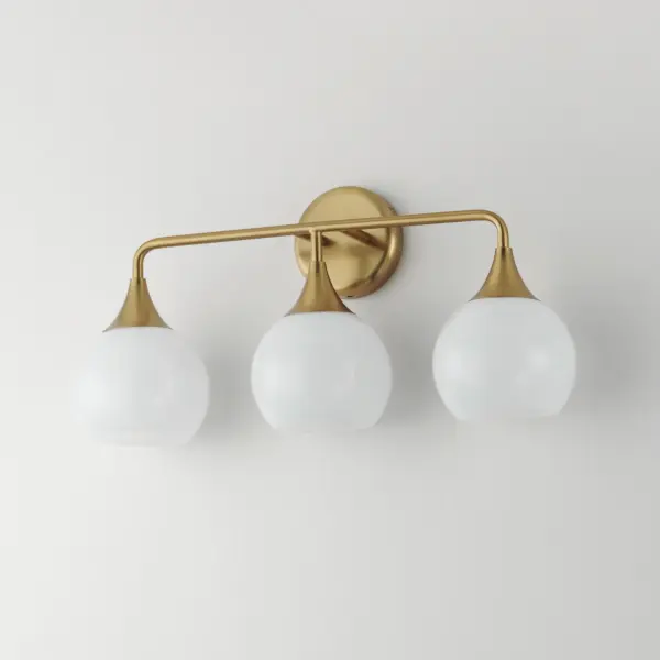Neve Three Light Bath Vanity in Natural Aged Brass - Image 4