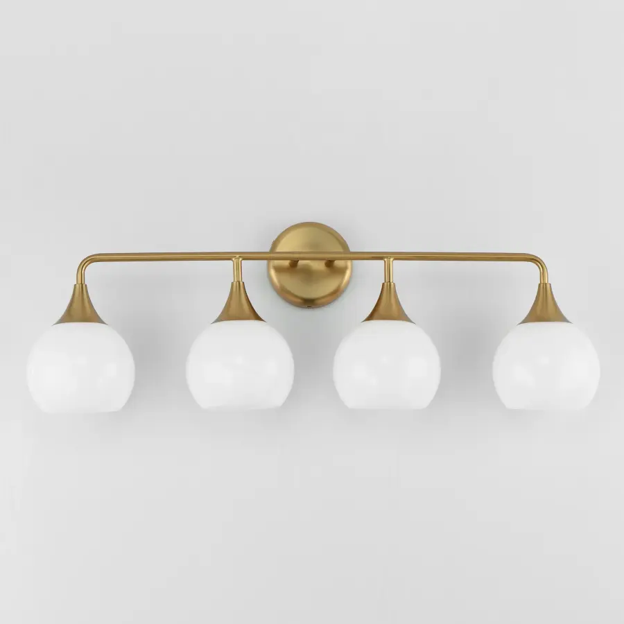 Neve Four Light Bath Vanity in Natural Aged Brass - Image 2