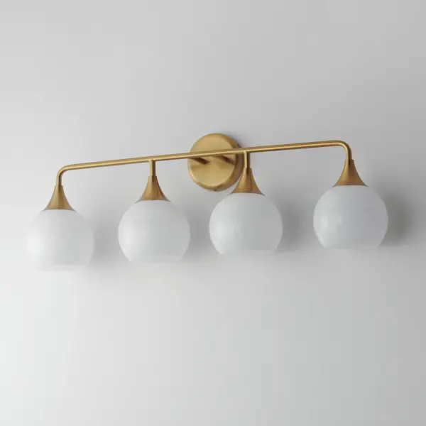 Neve Four Light Bath Vanity in Natural Aged Brass - Image 4