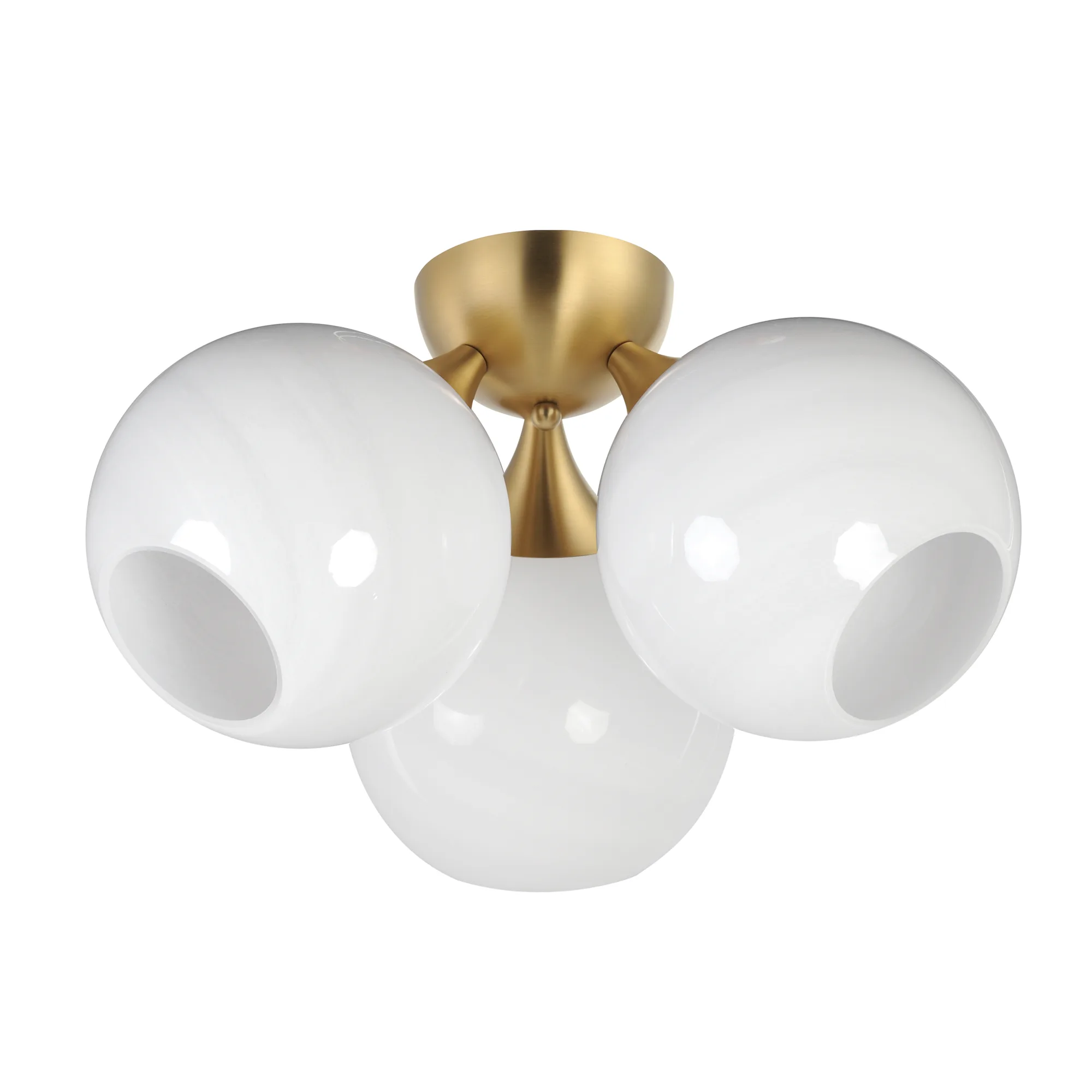 Neve Three Light Semi Flush Mount in Natural Aged Brass