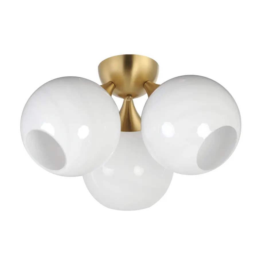 Neve Three Light Semi Flush Mount in Natural Aged Brass - Image 1