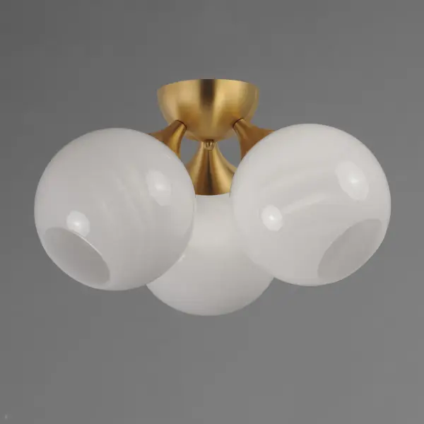 Neve Three Light Semi Flush Mount in Natural Aged Brass - Image 3