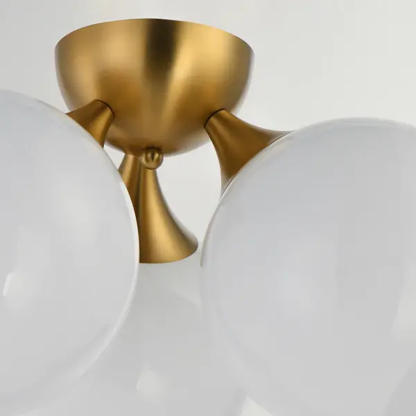 Neve Three Light Semi Flush Mount in Natural Aged Brass - Image 4