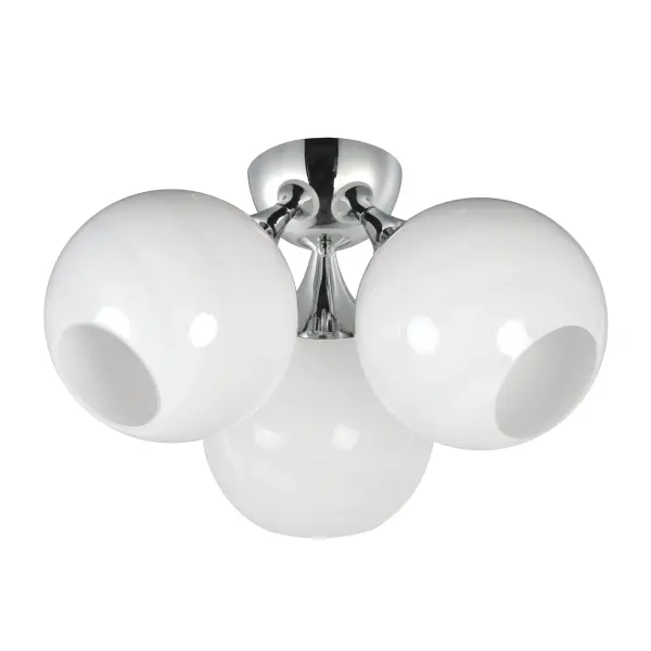 Featuring a swirling white Marble Glass globe that encases the light source, the shades are reminiscent of snowglobes. The collection provides a wonderfully wintery composition that is timelessly elegant effortlessly sophisticated. Choose from multiple sizes of the bath vanity lights as well as pendant configurations or two flush mount options. Available in Natural Aged Brass, Polished Chrome, or Matte Black. Collection: Neve Finish: Polished Chrome Glass: Marble Width: 18.75" Height: 10.50" Length: 18.75" Weight: 6.33 lb Wire: 10" Canopy: 5"x5"x2.5" Number of Bulbs: 3 Maximum Wattage: 60.00 W Bulb Type: E26 Bulb Base: E26 Medium Light Source: Incandescent Voltage: 120.00 V Material: Steel, glass Safety Listing: cETLus Safety Rating: Dry Manufacturer Warranty: 2 Spec Sheet Instructions