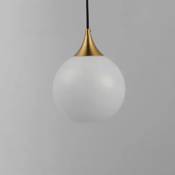 Featuring a swirling white Marble Glass globe that encases the light source, the shades are reminiscent of snowglobes. The collection provides a wonderfully wintery composition that is timelessly elegant effortlessly sophisticated. Choose from multiple sizes of the bath vanity lights as well as pendant configurations or two flush mount options. Available in Natural Aged Brass, Polished Chrome, or Matte Black. Collection: Neve Finish: Natural Aged Brass Glass: Marble Width: 9.00" Height: 11.50" Length: 9.00" Weight: 3.21 lb Wire: 120" Canopy: 4.75"x4.75"x3.25" Number of Bulbs: 1 Maximum Wattage: 60.00 W Bulb Base: E26 Medium Light Source: Incandescent Voltage: 120.00 V Material: Steel Safety Listing: cETLus Safety Rating: Dry Spec Sheet Instructions - alternate view