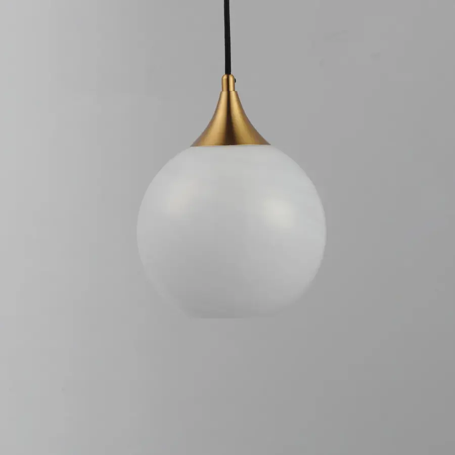Neve One Light Pendant in Natural Aged Brass - Image 2